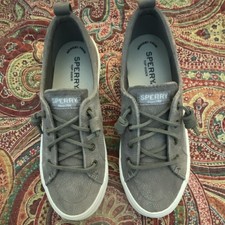 Sperry Top-Sider Women s Gray Boat Shoes Memory Foam Lace Casual US Size 6