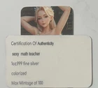 Sexy! Math Teacher 1 Oz .999 Silver Color Art Bar With COA Mintage 100