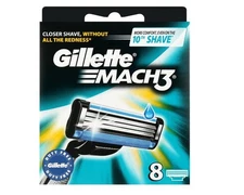 Gillette Mach3 Razor Blade Refill Cartridges fits Mach 3, 8 Count