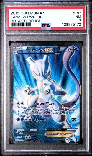 2015 POKEMON XY BREAKTHROUGH MEWTWO EX #157 FULL ART PSA 7 NM #128885172