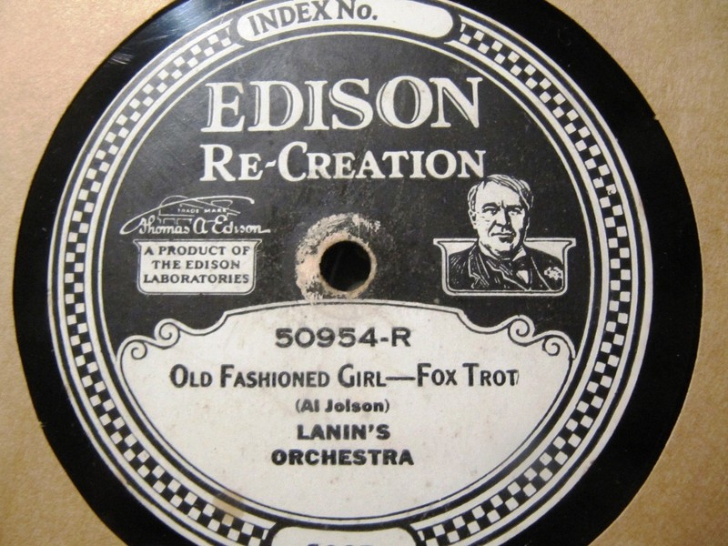 1922 SAM LANIN's Orch Old Fashioned Girl/ Blue Bird Broadway Dance EDISON 50954.