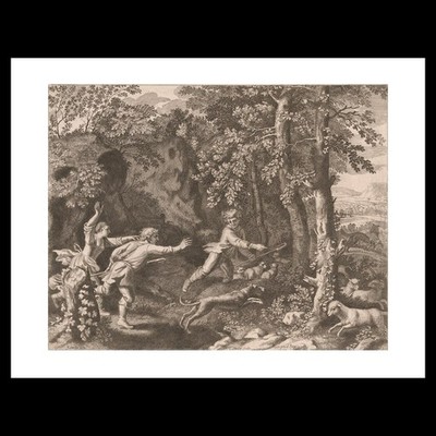 Claudine Bouzonnet-Stella - The Wolf Hunt, Plate 5 from Pastorales (1667) Art