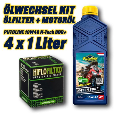 Ölfilter Motoröl Kit 4L 10W40 (für: Kawasaki Vulcan 650 S ABS EN650D 17-20 )