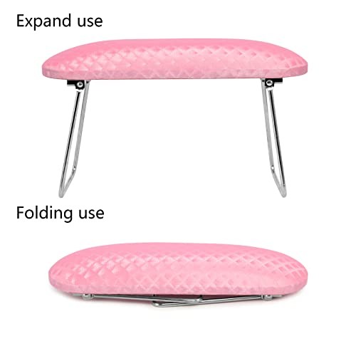 Nail Arm Rest,Professional Microfiber Leather Nail Hand Rest Stand Arm Pink - Bild 5 von 8