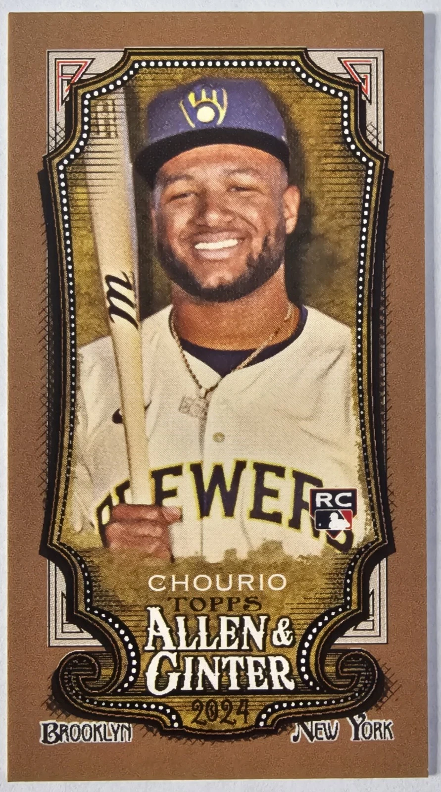 Jackson Chourio 2024 Topps Allen and Ginter Mini Gold Border Rookie #276 RC