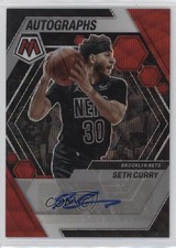 2022-23 Panini Mosaic Mosaic Red Wave Prizm Seth Curry #AM-CUR Auto 12z3