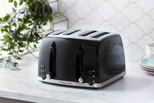 Russell Hobbs Honeycomb 4 Slice Toaster Black 26071 - Picture 2 of 6