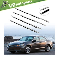 4x Front & Rear Window Weatherstrip Seal with Clips for Honda Accord 08-12 Sedan