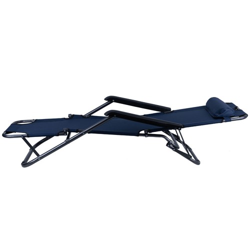 Sedia da Giardino Campeggio Pieghevole Cuscino Testa Sdraio Prendisole L 153 CM - Foto 10 di 12