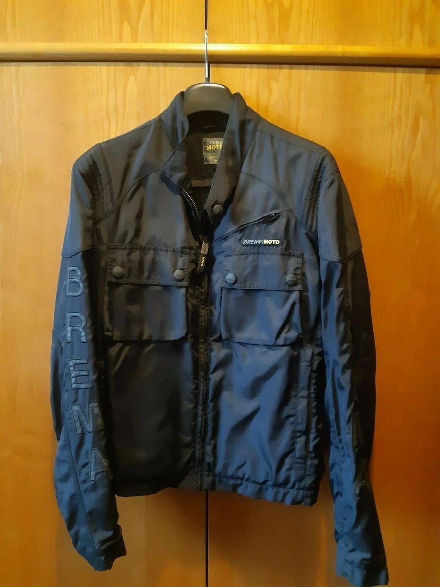 Men's Black Bremen Waterproof Fabric Back Motorcycle Jacket Size 50