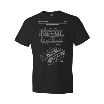 VHS Cassette Patent Shirt Tech Gifts Vcr Blueprint Computer Geek Gift Nerd Gifts