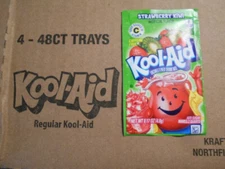 50x Packets Kool-Aid Strawberry Kiwi Soft Drink Mix  Caffeine Free Makes 2 Quart