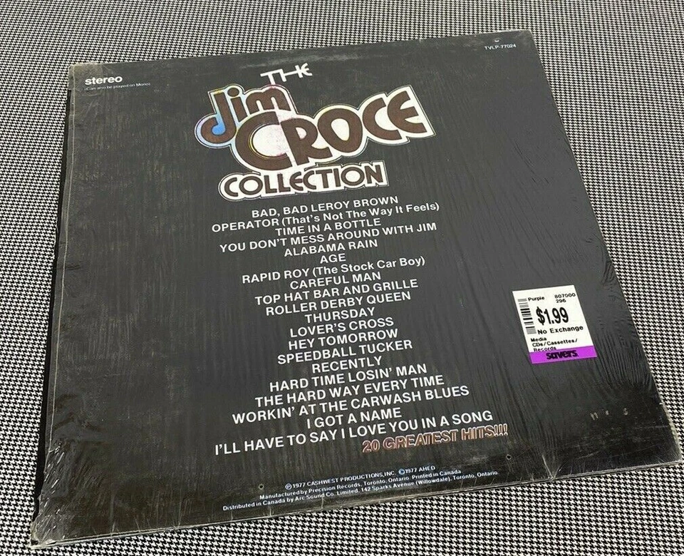 JIM CROCE - COLLECTION - 1977 CANADIAN IMPORT VINYL LP (TB-164) - Image 3 of 3