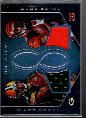 B4429- 2016 Panini Infinity Rookie Trikots Kombo #20 Tyler Boyd Trevor Davis /