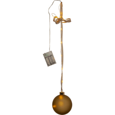 STAR Bliss LED X-Mas Deko Glas Kugel matt gold Ø 10cm warmweiß Batterie Timer 