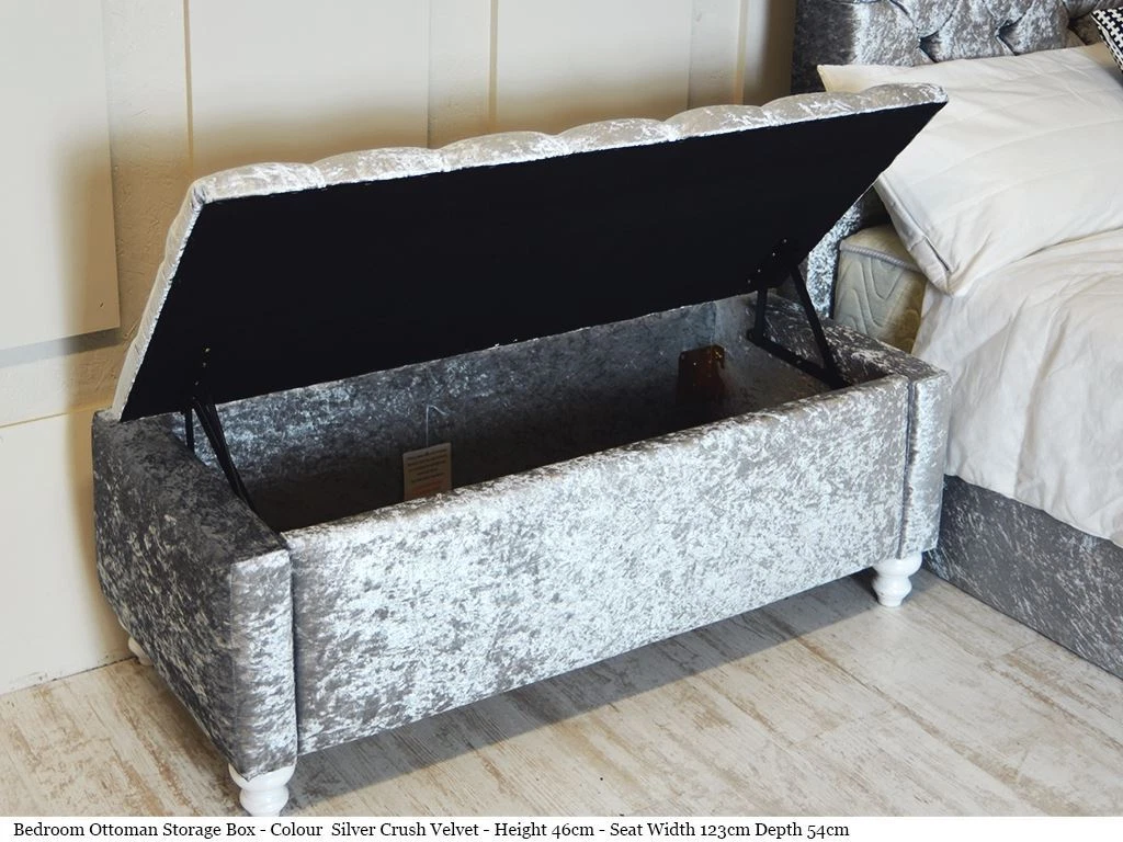 Crushed velvet ottoman ebay deals