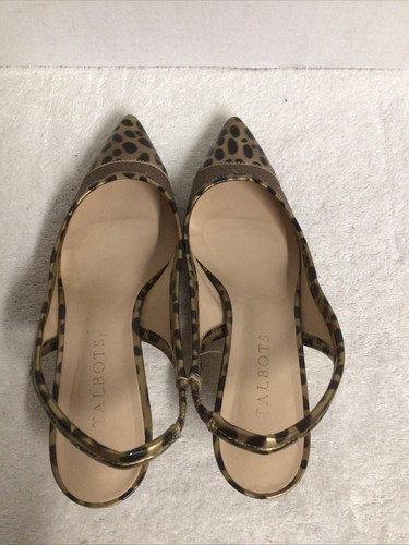 Talbots Guépard Imprimé Bout Pointu Chaton Talons Femme Taille 6 Avec Boîte - Photo 4/9