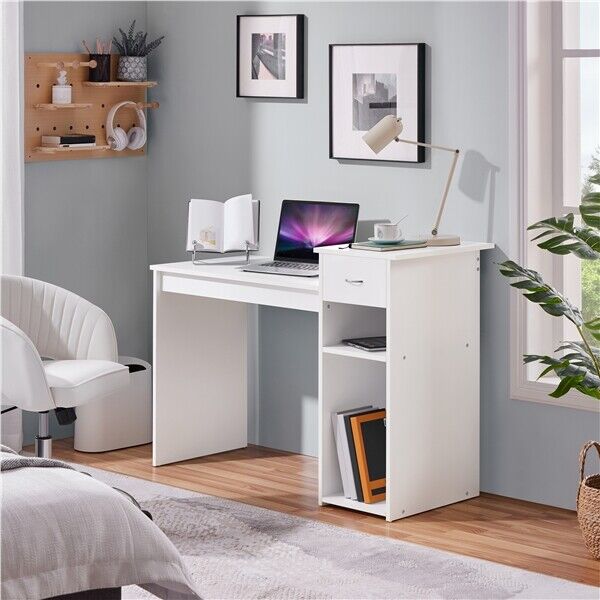 Computer Desk Laptop Table with Drawer and Adjustable Chair Set for Home Office 