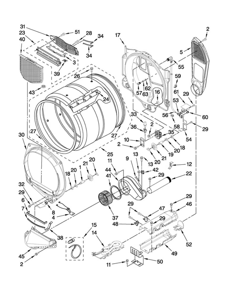 Maytag Dryer MEDE500VW1: Drum Shaft Assembly (8575324 / WPW10359271) (P5554)  - Image 4 of 4