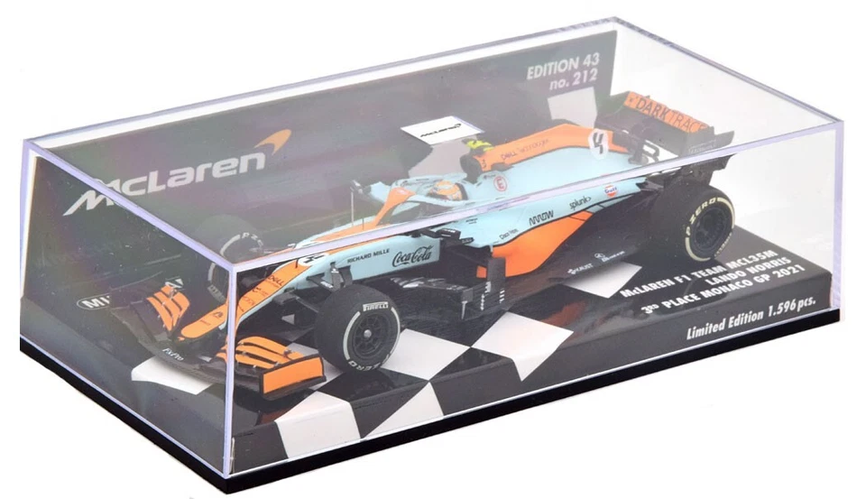 Minichamps McLaren MCL35M 'Retro' 3rd Monaco GP 2021 - Lando Norris 1/43 Scale - Image 2 of 2