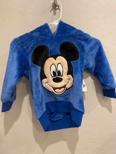 NWT Disney Parks MICKEY MOUSE Pullover Fleece Plush Hoodie Kids SZ XS
