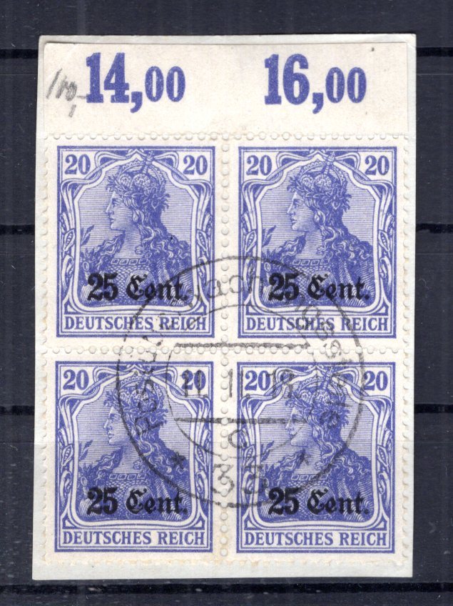 Stage West 6bPOR BLOCK OF FOUR UPPER MARGIN gest. Luxury piece (B2437