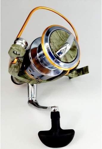 kit 3 mulinelli mimetici 6000 da pesca carpfishing frizione libera camo carpa - Foto 5 di 6