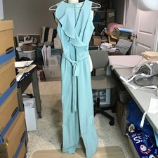 Women's Miss Selfridge sleeveless light blue jumpsuit Size 0