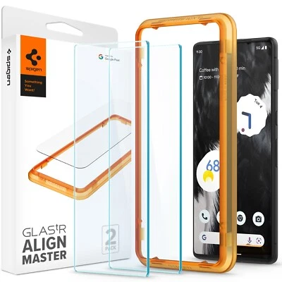 Pixel 7 Screen Protector | Spigen [ GlastR Alignmaster ] Shockproof 2 Pack