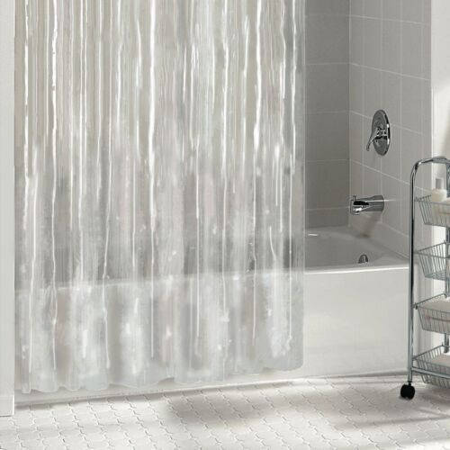 1PC SOLID VINYL BATHROOM SHOWER CURTAIN LINER WITH METAL GROMMETS MANY COLORS  - Picture 1 of 33