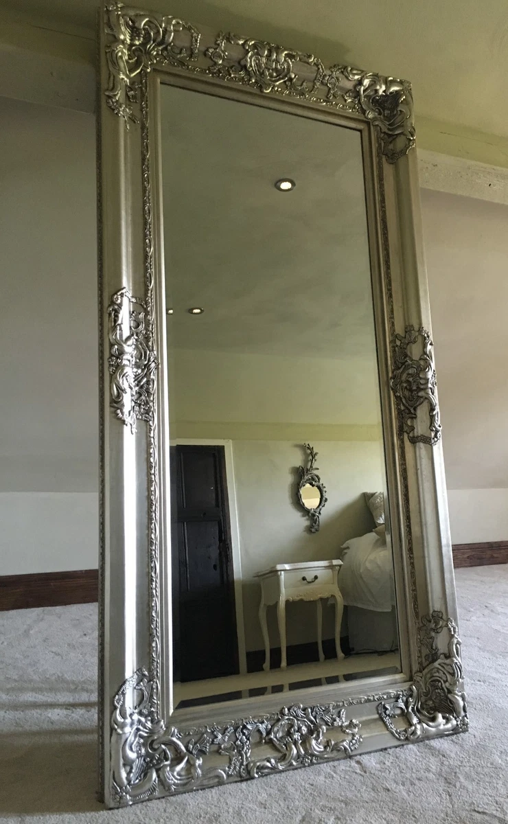 Antique Silver Large French Over Mantle Ornate Swept Statement