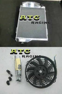 Radiateur en aluminium 3 rangées + ventilateur pour AUSTIN HEALEY 3000 1959-1967 - Photo 1/4