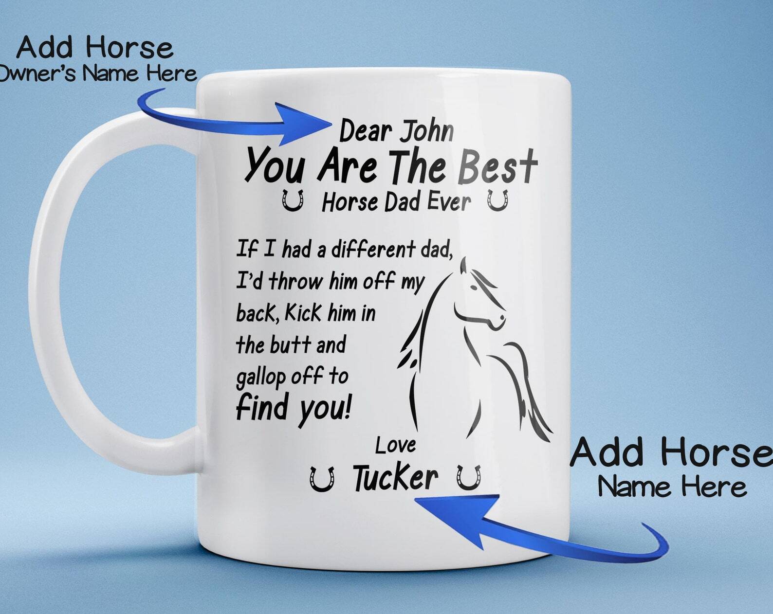 Personalized Best Horse Dad Ever Mug Awesome Horse Dad Horse Lovers Fathers Day