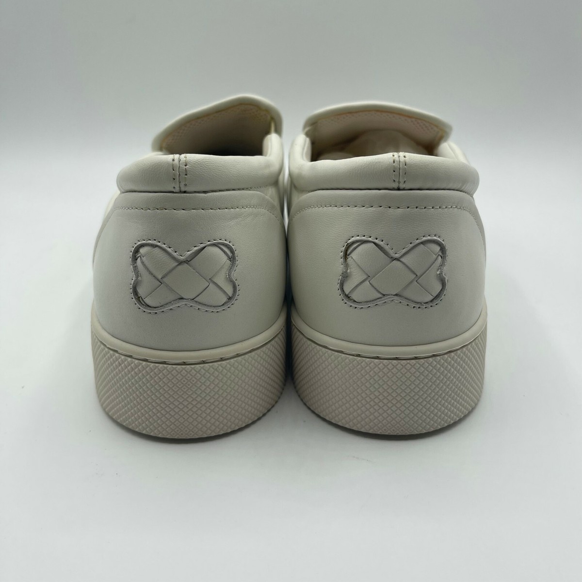 $680 Bottega Veneta Women's White Leather Woven Slip on