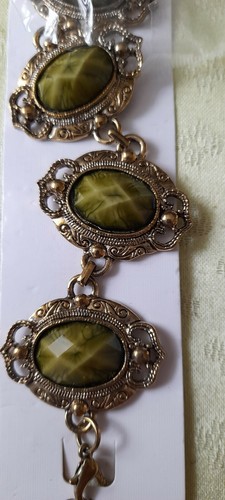 Fashion Jewerly Armband im antiken Stil aus Messing Grüne Perlen - Bild 2 von 2