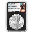 2025-S $1 1-oz Proof American Silver Eagle NGC PF69UC ER Black Label Retro Core