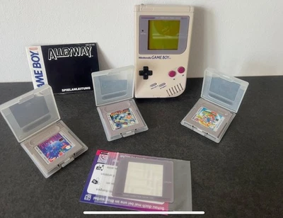 Nintendo Game Boy + Tetris, Super Mario Land 2, Alleyway + Anleitung, Ersatzglas - Bild 1 von 4