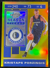Kristaps Porzingis 2019-20 Panini Contenders Optic 03/10 Season Ticket Gold #28