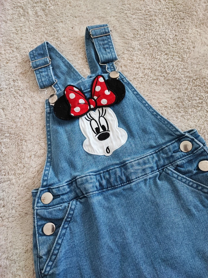 Kinder Kleid Mädchen Latzkleid Jeanskleid Disney Minnie Mouse 104 TOP Zustand  - Bild 2 von 4