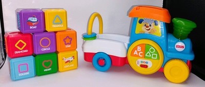 Fisher-Price Laugh Learn First Words Crawl Along Train Learning Blocks ABC Toy C