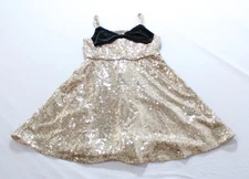 Cat & Jack Girls Bow Front Detailing Sequin Dress AC2 Gold Medium (8) NWT 