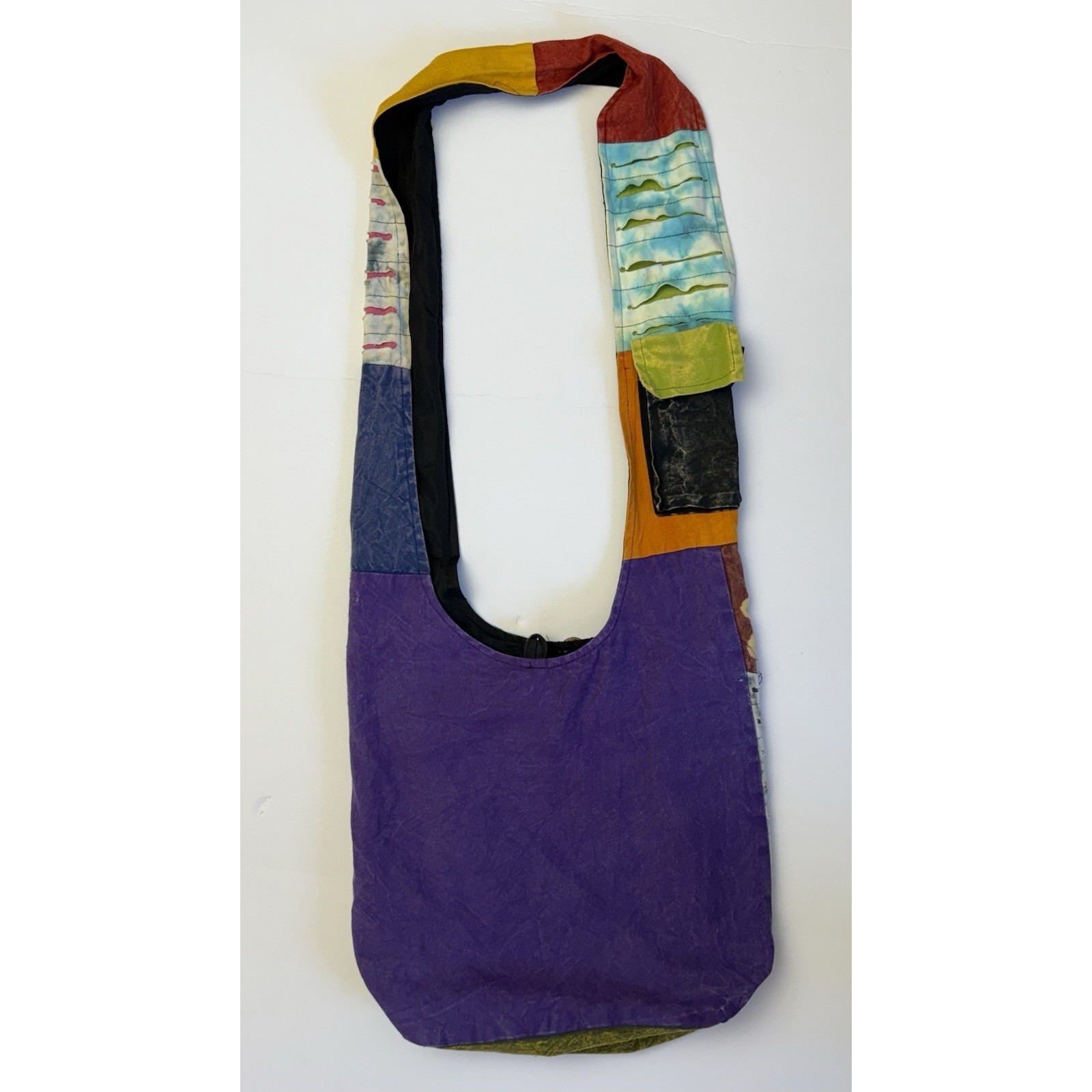 India Boutique Patchwork Hobo Bag Nepal Cotton Ra… - image 4