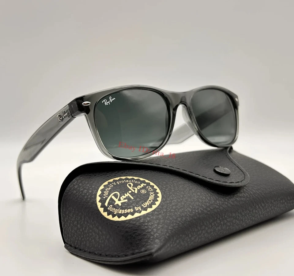Ray-Ban Nuevo Wayfarer RB2132 64503R Gafas de sol 55 mm Azul Oscuro Lente Marco Gris UV Foto 4 de 4