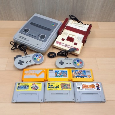 Nintendo Japanese Famicom & Super Famicom Console with 6 games SNES NES working