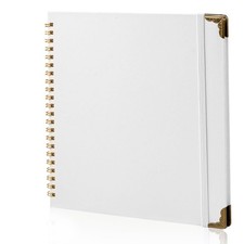 8x8 Inch Scrapbook Album with 80 Pages for Memory Book Wedding White