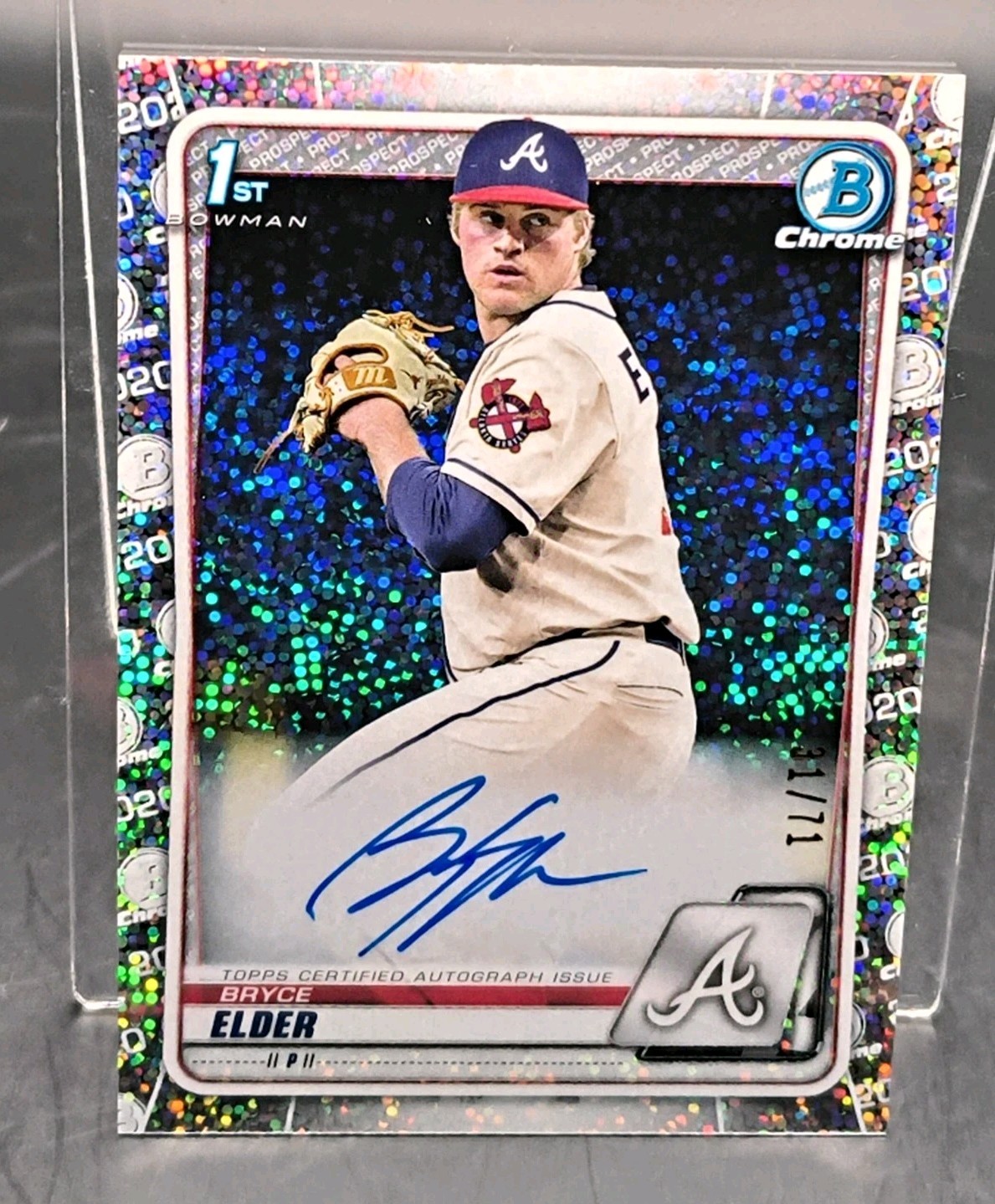 2020 Bowman Draft Chrome Picks Sparkle Refractor 31/71 Bryce Elder Auto 6fs
