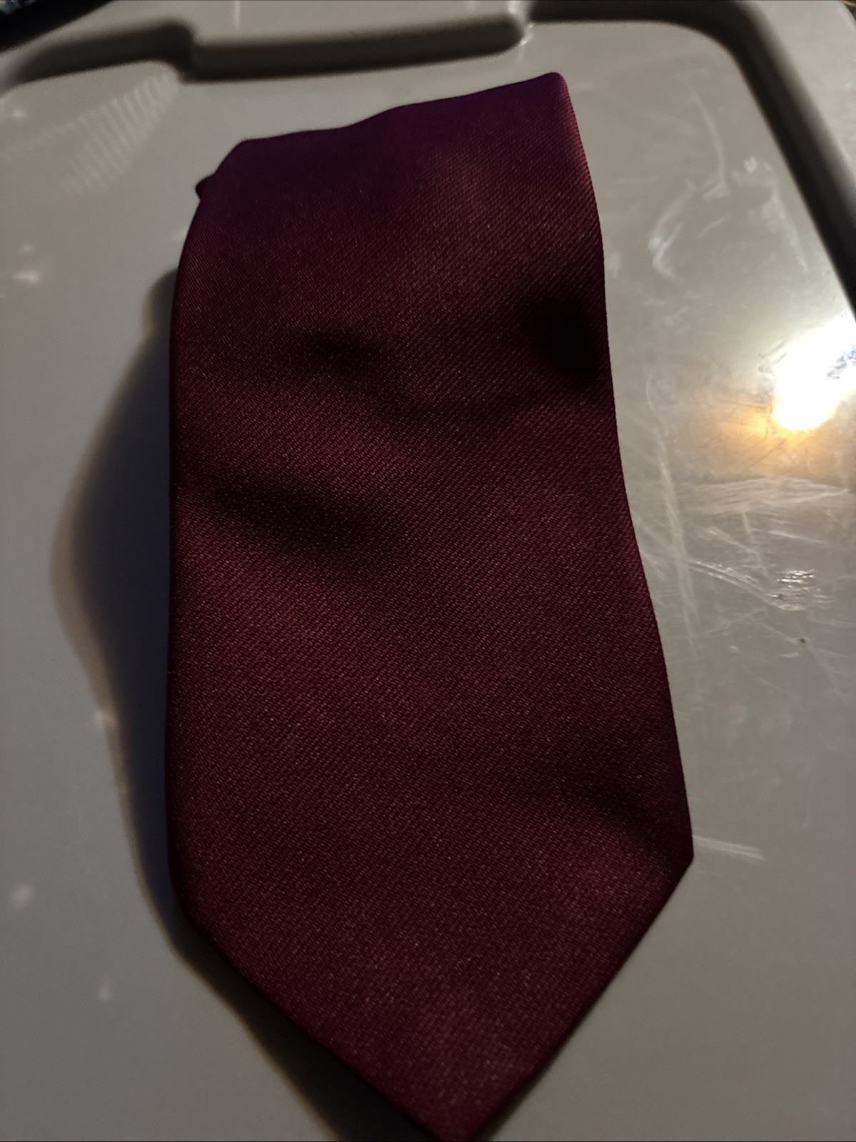 FLYING SCOTSMAN Collection Solid Burgundy Necktie… - image 1