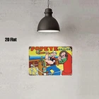 2D Flat,Popeye the Sailorman Vintage Tin Metal Signs Home Décor 8x12 Retro Comic