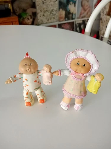 Vintage Cabbage Patch Kids Mini Posable PVC Doll Figures Lot of 2