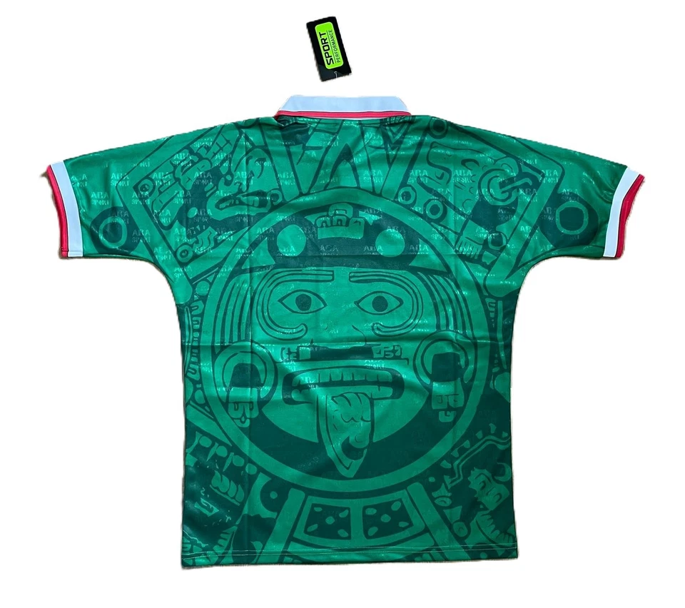 Mexico 1998 Home Shirt ABA Sport Fan Version Green Retro Kit 98 Large - Image 2 of 4